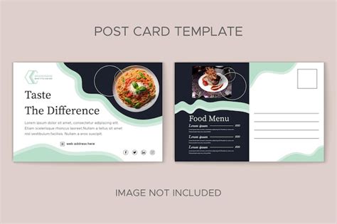 Premium Vector Healthy Food And Restaurant Postcard Template Design