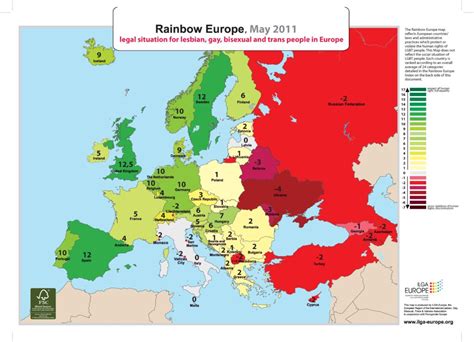 Rainbow Europe Map And Index 2011 Ilga Europe