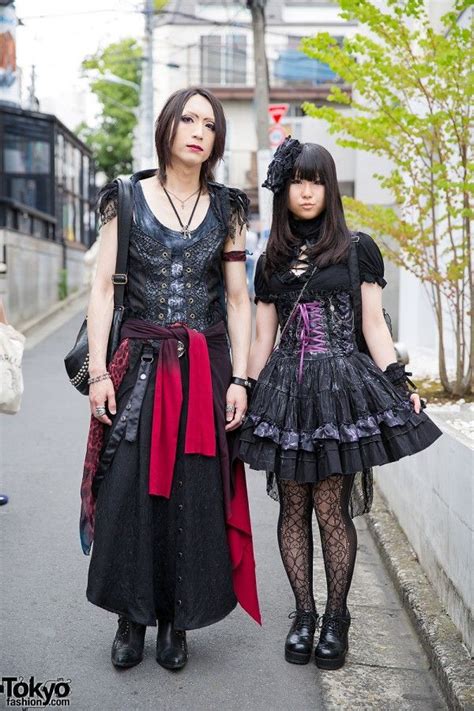 gothic duo in harajuku w h naoto corsets chrome hearts new rock and yosuke harajuku fashion