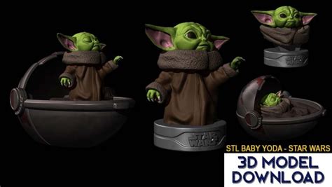 Baby Yoda Stl Files Star Wars Fanart 3d Print Free 3d Print Model In