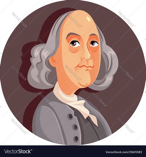 Benjamin Franklin Cartoon Royalty Free Vector Image