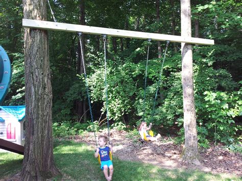 Most monkeys can swing from tree to tree, and may have prehensile tails that they can hang or swing from. Chad's Workshop: Swing between 2 trees