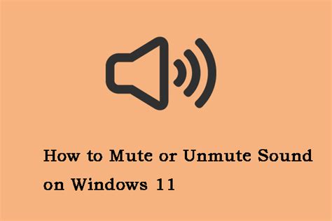 How To Mute Or Unmute Sound On Windows 11 Follow The Guide Minitool