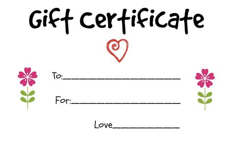 Free Diy Gift Certificate Printable Free Printable Templates