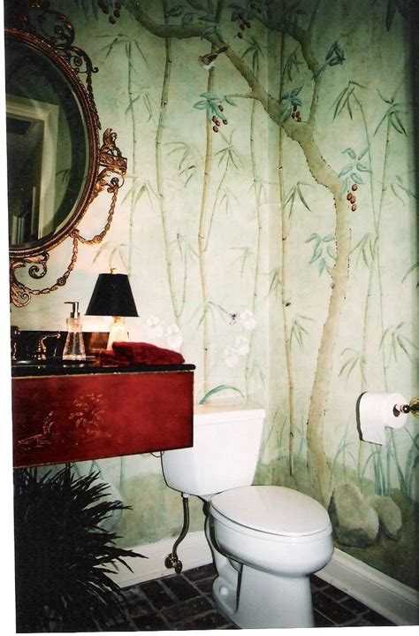 Hand Made Chinoiserie Powder Room By Pompeii Artisans
