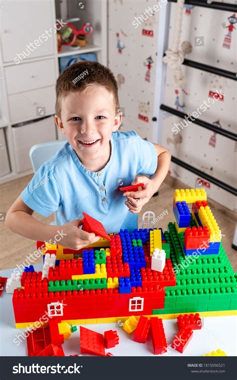 Kid Playing Building Blocks Toy Boy Stock Photo 1815096521 Shutterstock