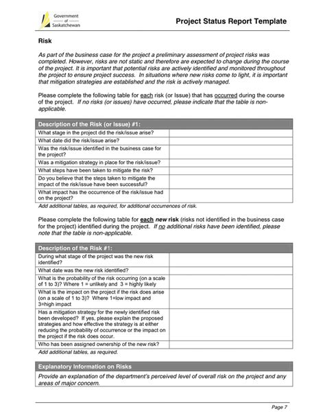 Project Monthly Status Report Template In Word And Pdf Formats Page 7