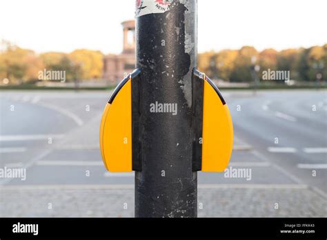 Traffic Light Button In Berlin Stock Photo Alamy