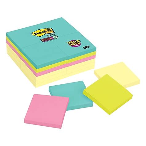 Post It® Super Sticky Notes 3 X 3 Miami Collection 90 Sheetspad