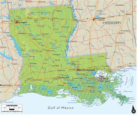 Louisiana Map Outline With Rivers