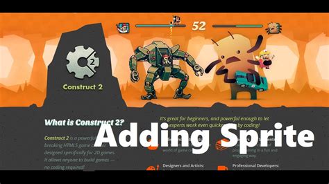Construct2 Tutorial 4 How To Add Sprite In Construct 2 Youtube
