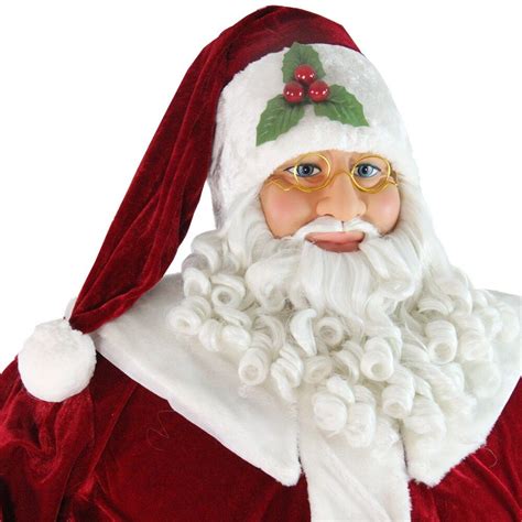 Plush Life Size Santa Claus Figure Santa Is Wearing His Traditional