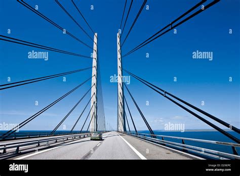 The Oresund Bridge Between Denmark Stock Photo Alamy