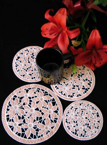 Advanced Embroidery Designs Cutwork Lace Flower Bed Doily