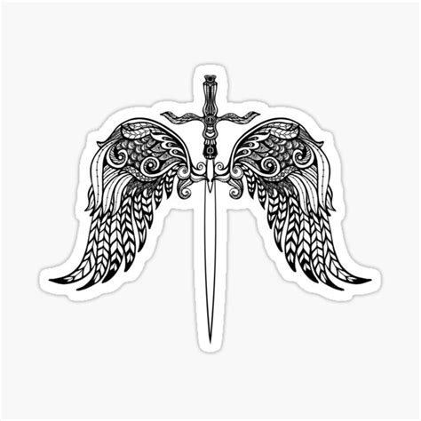 Sword With Angel Wings Sticker By Seanofdragon Redbubble