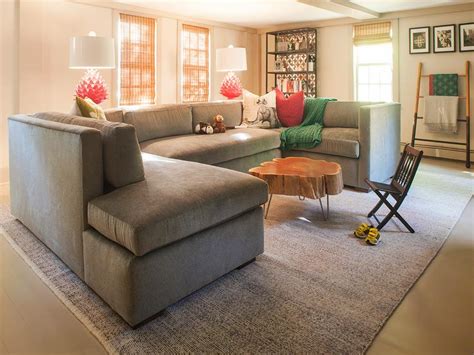 Gray colored upholstery is often preferred because of its natural appeal. U Shaped Gray Velvet Sectional - Transitional - Living Room
