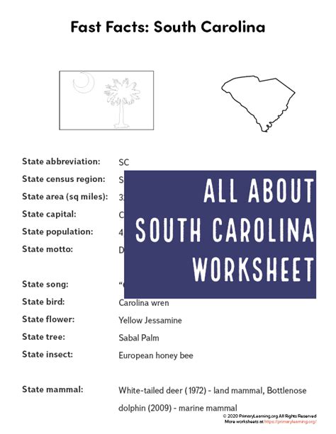 South Carolina State Facts State Abbreviations Social Studies