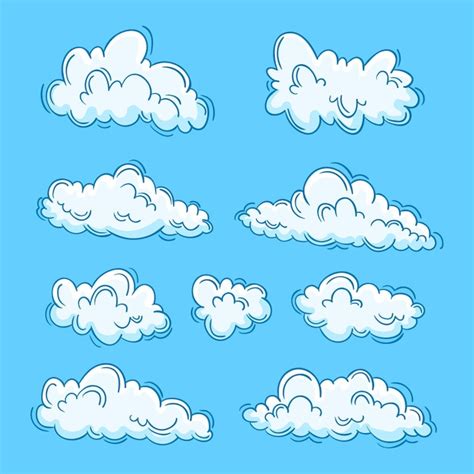 Premium Vector Hand Drawn Clouds Collection