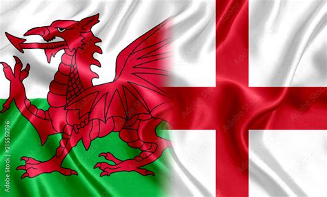 Wales And England Flag Silk Stock Photo Adobe Stock