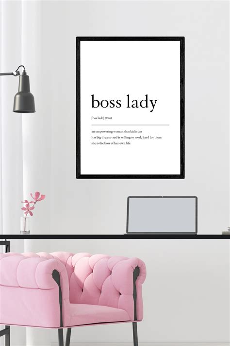 Boss Lady Printable Wall Art Boss Lady Definition Boss Babe Etsy