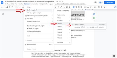 Cómo hacer un índice en Word o Google Docs Palabra