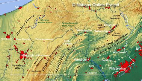 Topographic Map Of Appalachian Mountains Map