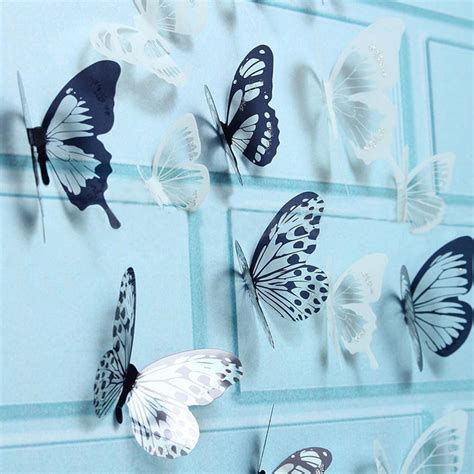 Buy 18pcs Glowing 3d Butterfly Sticker Home Decoration Pvc Art Wall