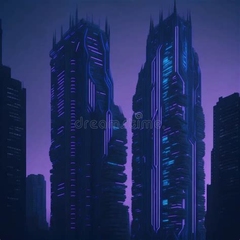 Sci Fi Futuristic Modern Skyscrapers Future City View Alien Elements