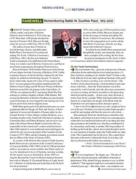 Reform Judaism Magazine Summer 2012 By Reform Judaism