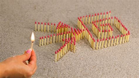 Matches Experiment How To Match Chain Reaction Amazing Fire Domino