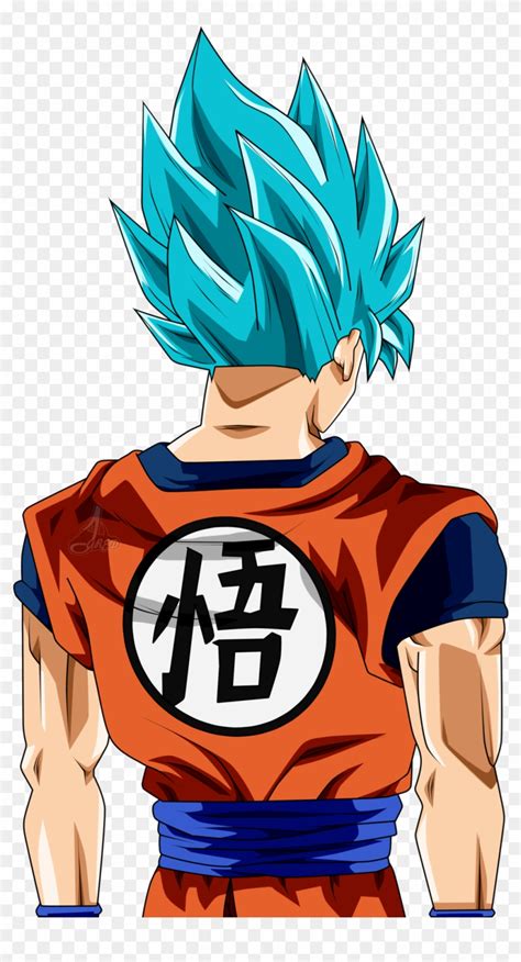 Super Saiyan Hair Png Goku Ssj Blue De Espaldas Transparent Png