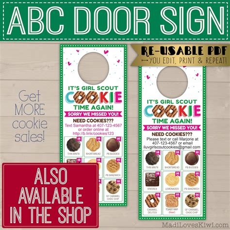 2023 Abc Girl Scout Cookie Menu Printable Sale Flyer Instant Etsy