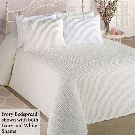 Channel Cotton Chenille Bedspread Bedding Bed Spreads White