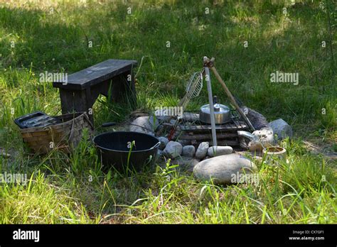 This Is An Image Of A Bush Campfire In The Daytime Stock Photo Alamy