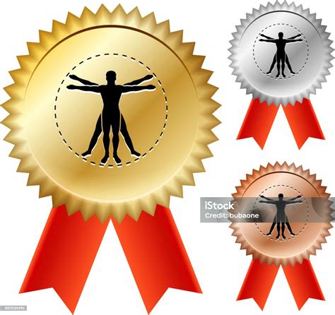 Human Anatomy Gold Medal Prize Ribbons Stock Illustration Download Image Now Achievement