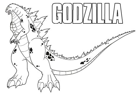 Godzilla Simple Para Colorear Imprimir E Dibujar ColoringOnly Com