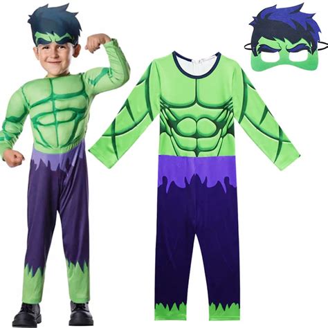 Avengers Hulk Costume For Boys Cosplay Halloween Costume For Kids