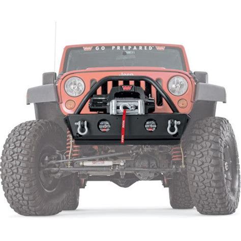 Warn Rock Crawler Stubby Front Bumper W Grille Guard For 07 18 Jeep