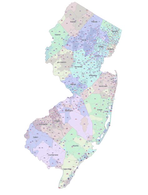 New Jersey Map With Zip Codes