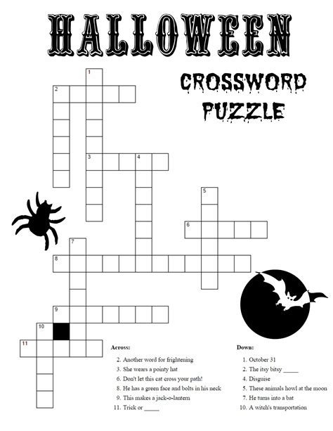 Crossword Puzzles Printable Word Puzzles For Kids Halloween