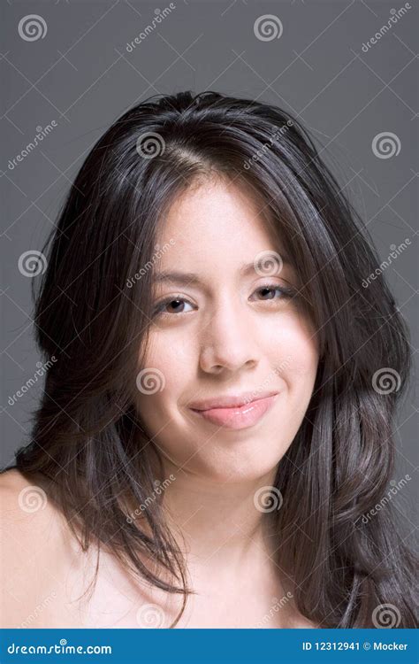 Beauty Portrait Of Latina Woman With Long Hair Stock Image Image Of