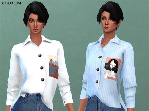 The Sims Resource Blouse For Female 03 By Chloemmm • Sims 4 Downloads