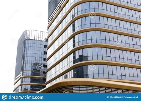 Part Of Glass Wall Of Office Building Business Concept Stock Photo
