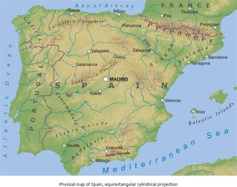 Cartina Fisica Della Spagna Da Stampare