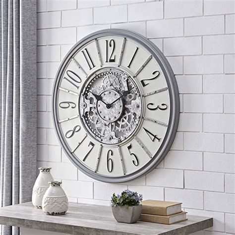 Firstime And Co® Gray Montevello Farmhouse Gears Clock American