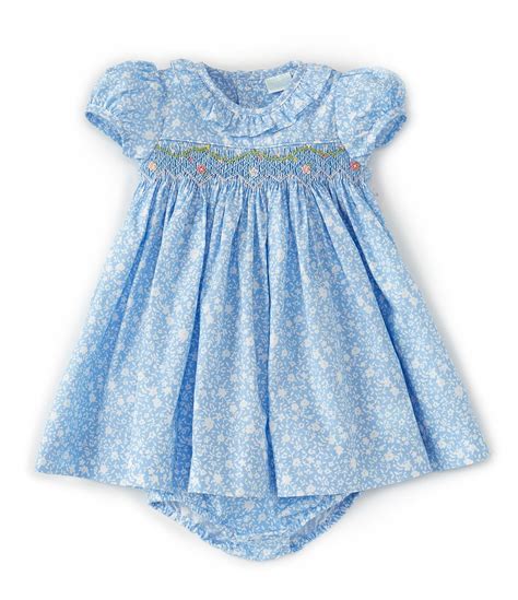 Edgehill Collection Baby Girls 3 24 Months Smocked Ditsy Floral A Line