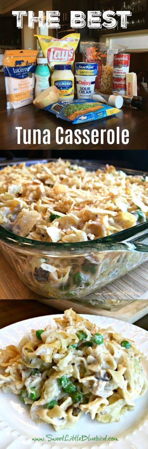 2 (10.75 oz) cans cream of mushroom soup. The Best Old Fashioned Tuna Noodle Casserole | Tuna noodle ...