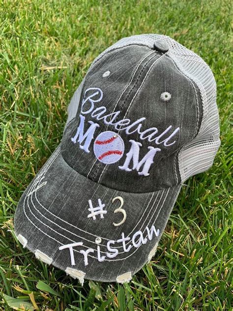 Baseball Hats • Baseball Mom • Embroidered Womens Trucker Caps • Customize With Letters Numbers