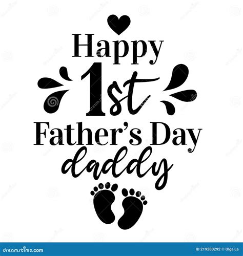 Happy First Father S Day Vector Design Stock Vector Illustration Of