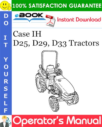 Case Ih D25 D29 D33 Tractors Operators Manual Serial Numbers Pin